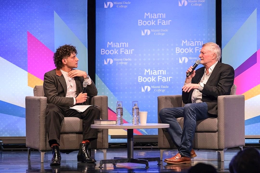 David Lerner Schwartz on stage at the Miami Book Fair.